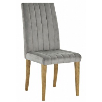 Silla GENOVA, patas metálicas, tapizado velvet gris