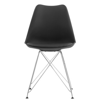 Silla BELLA (SU), cromada, carcasa y cojín negro 2
