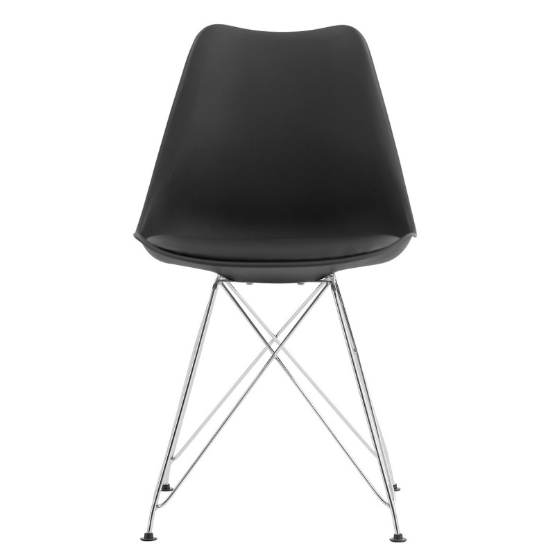 Silla BELLA (SU), cromada, carcasa y cojín negro-0