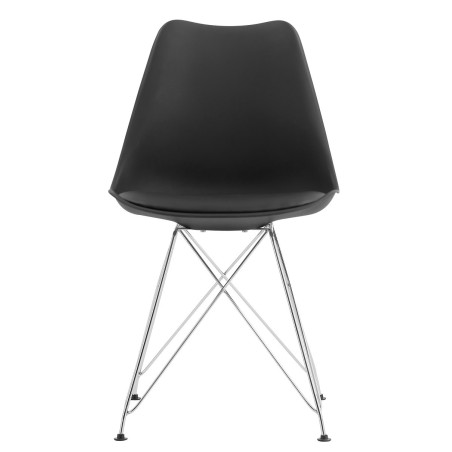 Silla BELLA (SU), cromada, carcasa y cojín negro-0