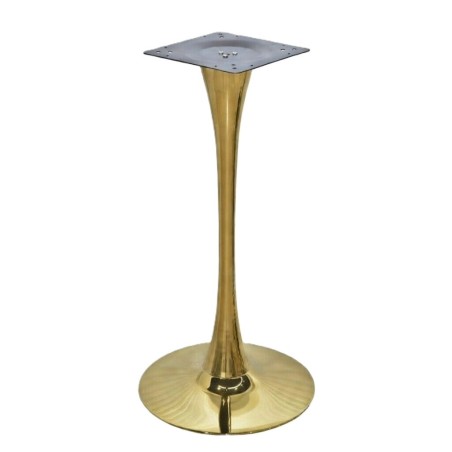 Base de mesa TULIP (SU), alta, acabado dorado, base de 50 cms de diámetro, altura 110 cms