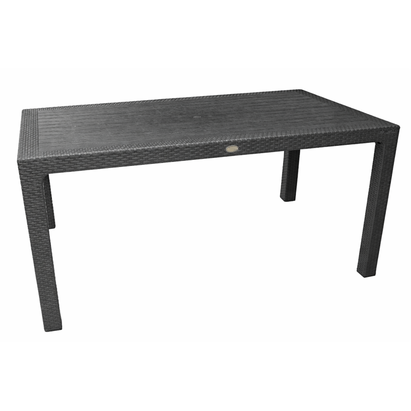 Mesa MIJAS, polipropileno antracita, 150 x 90 cms