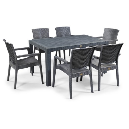 Mesa MIJAS, polipropileno antracita, 150 x 90 cms-0