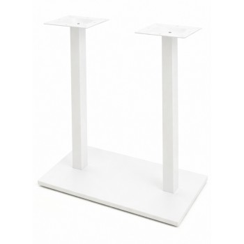 Base de mesa BEVERLY, alta, rectangular, tubo cuadrado, blanca, base de 70 x 40 cms, altura 100 cms