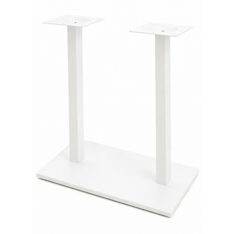 Base de mesa BEVERLY, alta, rectangular, tubo cuadrado, blanca, base de 70 x 40 cms, altura 100 cms