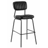 Taburete NUREMBERG, metal, similpiel negro