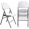 Silla BEACH NEW, plegable, metal, gris, polietileno blanco
