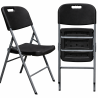 BEACH NEW, folding chair, grey metal, black polyethylene