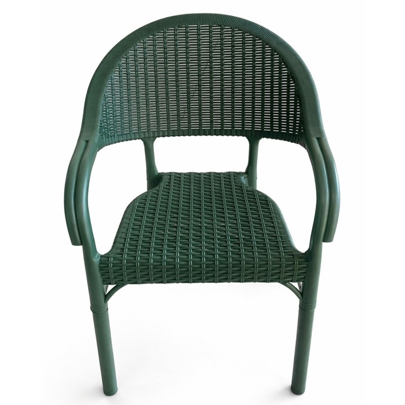 TORREMOLINOS armchair, stackable, metal legs, green polypropylene