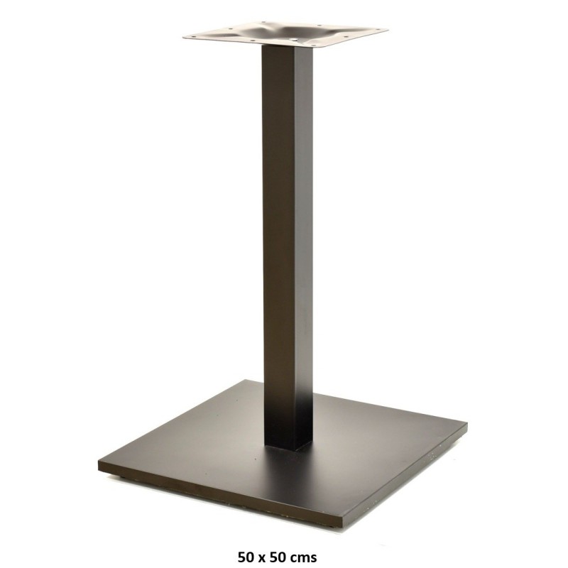 BEVERLY 50C Table base, square tube, black, base 50 x 50 cms, height 72 cms