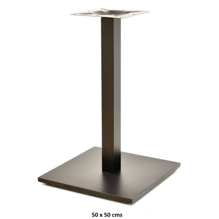 BEVERLY 50C Table base, square tube, black, base 50 x 50 cms, height 72 cms