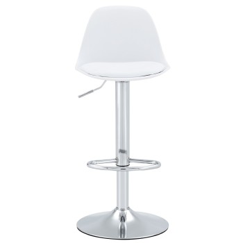 TOW RG (S) bar stool, chromed, polypropylene and cushion in white color 2