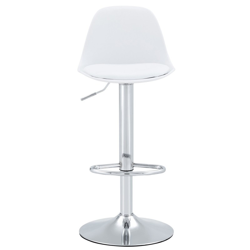 TOW RG (S) bar stool, chromed, polypropylene and cushion in white color