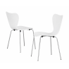 Silla JACOBO, apilable, cromada, acabado lacado blanco
