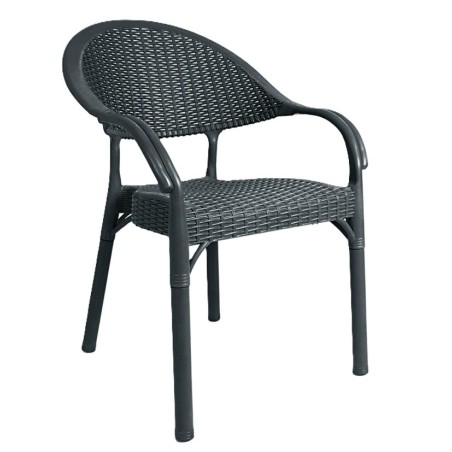 TORREMOLINOS armchair, stackable, metal legs, anthracite polypropylene