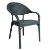 TORREMOLINOS armchair, stackable, metal legs, anthracite polypropylene