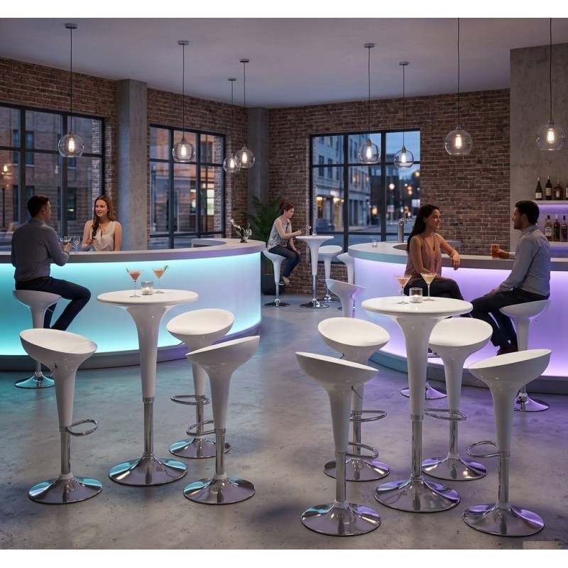 PANAMÁ (M) table, height adjustable, white abs