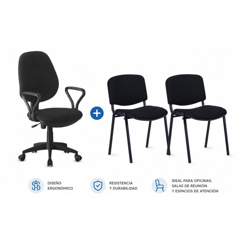 Silla NIZA NEW AM, chasis epoxi negro, tejido A1, color negro
