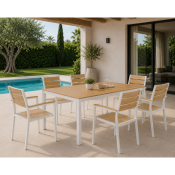 Mesa GARIBALDI, metal blanco, tablero polywood amarillo, 160 x 90 cms. 2