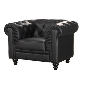 Sillón CHESTER, similpiel negra