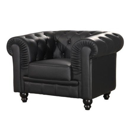 CHESTER Armchair, black synthetic leather