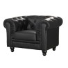 Sillón CHESTER, similpiel negra
