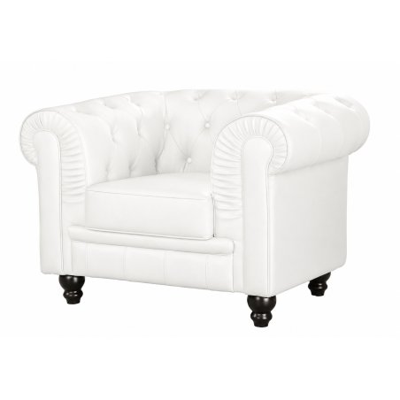 Sillón CHESTER, similpiel blanca