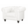 CHESTER Armchair, white synthetic leather