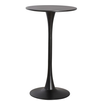 Mesa alta TUL, metal, negra, tapa negra de 60 cms de diámetro