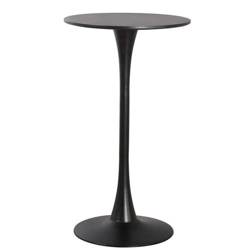 Mesa alta TUL, metal, negra, tapa negra de 60 cms de diámetro