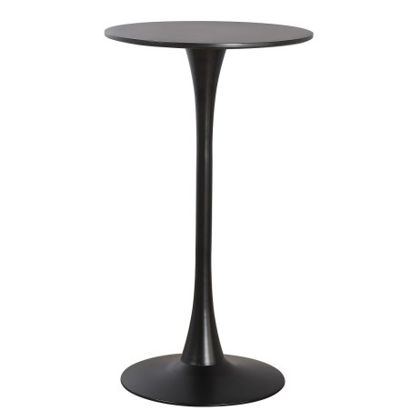 Mesa alta TUL, metal, negra, tapa negra de 60 cms de diámetro