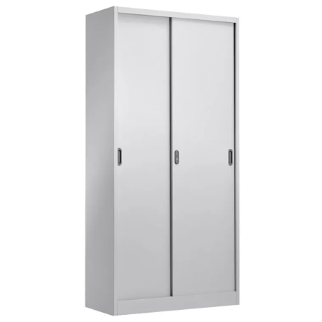 Armario metálico OLIMPO, puertas correderas, gris ral 7035, 90x46x185 cms