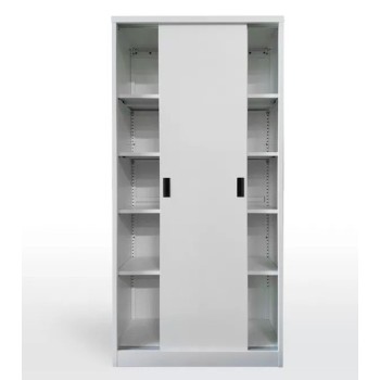 Armario metálico OLIMPO, puertas correderas, gris ral 7035, 90x46x185 cms 2