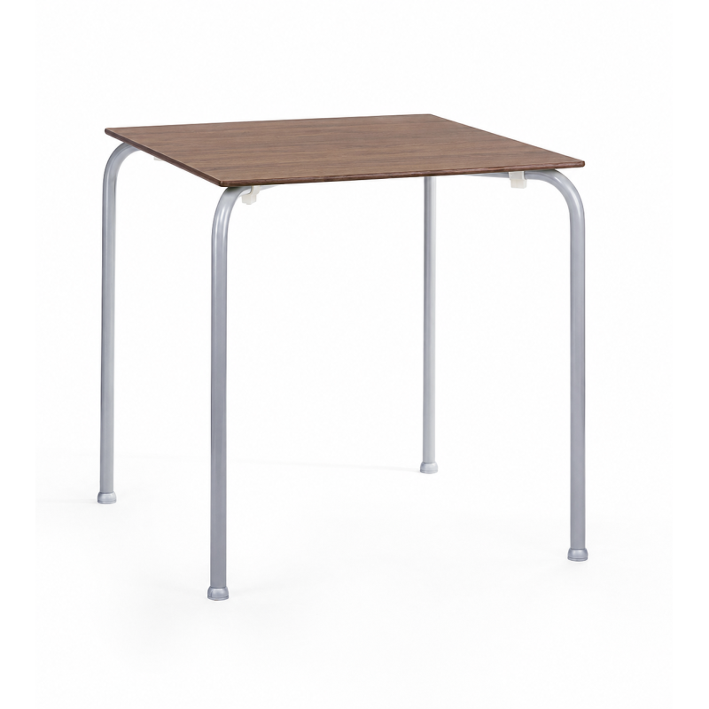 FERAY NEW table, stackable, grey epoxy, brown phenolic table top 69x69 cms