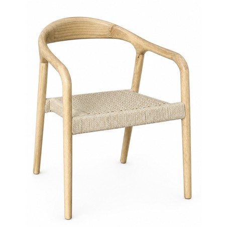 Sillón BALCANES, madera de haya, natural, asiento de cuerda natural