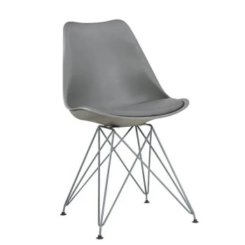 Silla BELLA (SU), cromada, carcasa y cojín gris oscuro