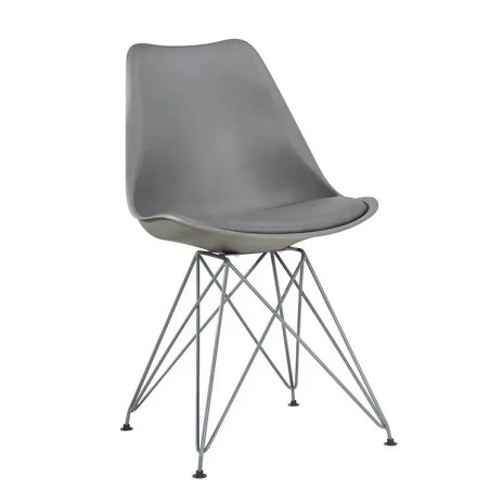 Silla BELLA (SU), cromada, carcasa y cojín gris oscuro