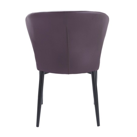 Silla DAVOS, metal, tapizado similpiel marrón y gris