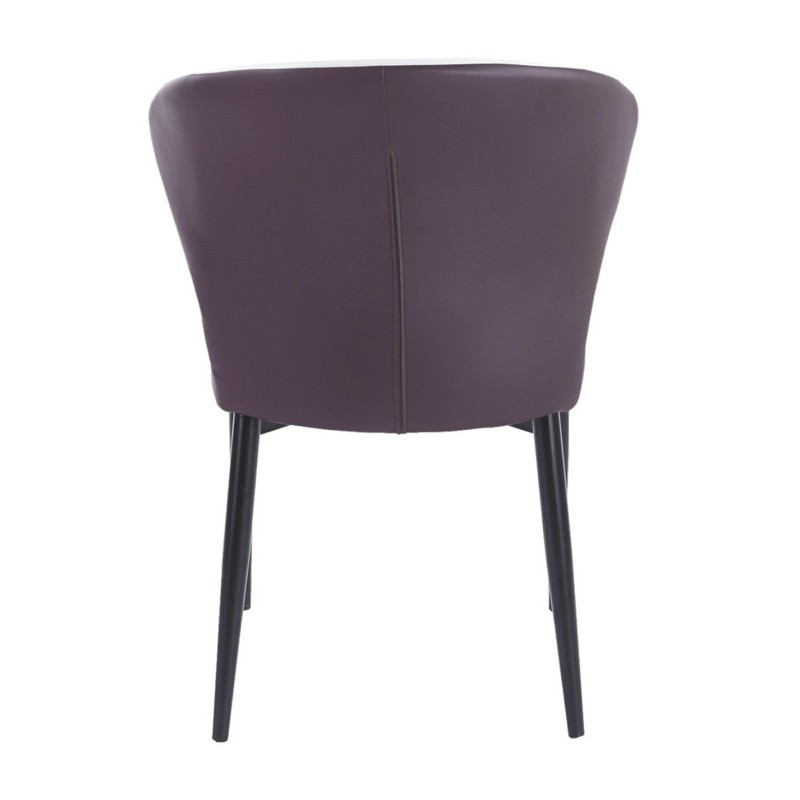 DAVOS chair, metal, upholstered in brown and white synthetic leather