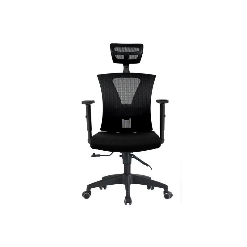 VIGNOT office chair, ergonomic, black, black mesh and seat