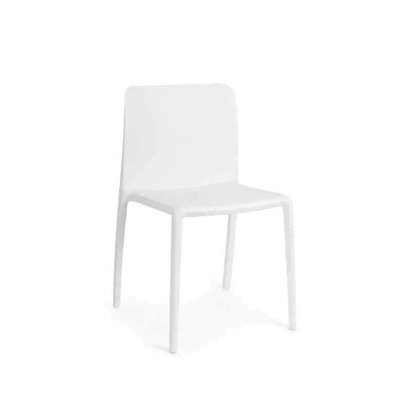 Silla CAPRICE, apilable, tratamiento anti UV, polipropileno blanco