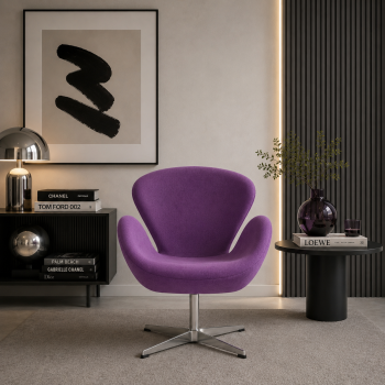 Armchair SWTVI in Violet Cashmere Fabric