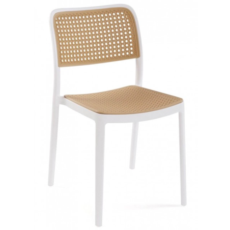 NIJAR BB chair, stackable, UV treatment, white and beige polypropylene