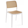 Silla NIJAR BB, apilable, tratamiento anti UV, polipropileno blanco y beige