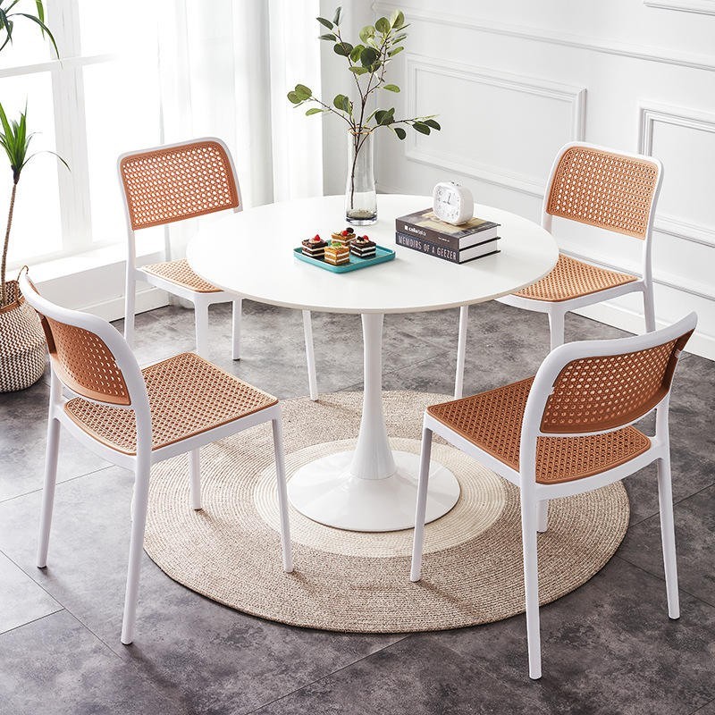 NIJAR BB chair, stackable, UV treatment, white and beige polypropylene