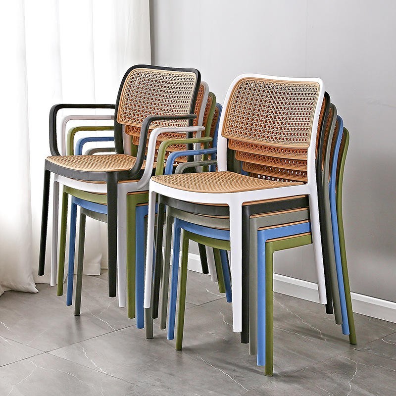 NIJAR BB armchair, stackable, UV treatment, white and beige polypropylene