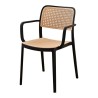 Sillón NIJAR NB, apilable, tratamiento anti UV, polipropileno negro y beige