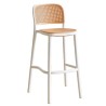NIJAR BB barstool, stackable, UV treatment, white and beige polypropylene