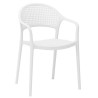 CASCAIS armchair, stackable, rattan-effect finish, white polypropylene