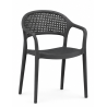Cadeirão CASCAIS, empilhável, efeito de rattan, polipropileno cinza escuro